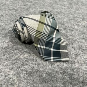 Alfani‎ Tie Grey Plaid Silk Blend Hand Made Necktie